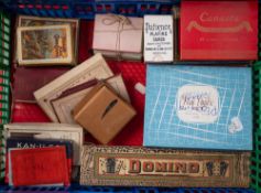 Two early 20th century mahogany solitaire boards: one of square form with reversible playing side,