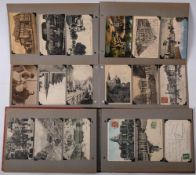 A collection of early 20th century German and French postcards: mostly topographical with some WWI