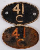 One Eastern region cast iron oval shed plates '41C': 19cm wide (possibly Millhouses or Wath)