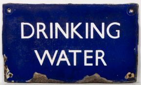 A BR(E) enamel sign 'Drinking Water': 13.5 x 22cm.