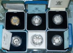 A Royal Mint boxed silver £2 coin: Dove of Peace 1945-95/ 2001/1986 x2,