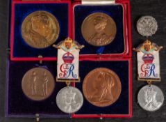 Three cased bronze Commemorative medallions:1887 Silver Jubilee,
