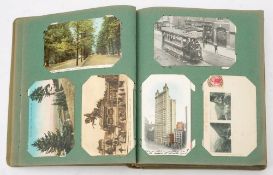 An Edwardian postcard album and contents: GB and Foreign topographical including Canada,
