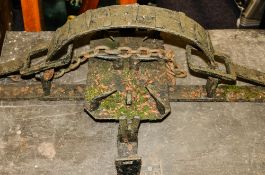 A large late 19th century cast iron man trap: (incomplete and weathered)