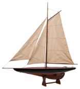 A scale model racing pond yacht,