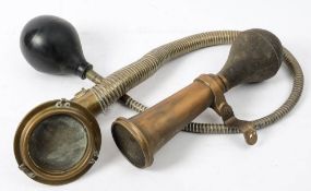 An early 20th century British made Boa Constrictor Horn: the 5 inch bell with grill on a mounting