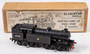 A kit built O gauge model of a Gresley N2 0-6-2T locomotive No 69505: black in an associated box.