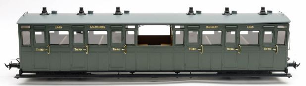 BMS/Accucraft. A G gauge Lynton & Barnstaple Third Class Observation coach: SR green No.2465, boxed.