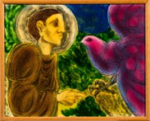 * Peter Campbell [1931-1989]- St Francis,:- enamel,