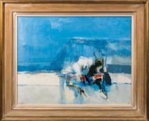 * Donald Hamilton Fraser [1929-2009]- Horizontal Landscape with Cliffs and Beach Machine, 1955,