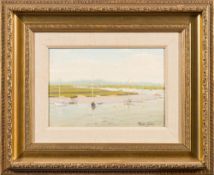 * Roger Roland Sutton Fisher [1919-1992]- Rover Alde at Slaughden - Aldeburgh Sailing Club,