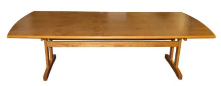 A Contemporary elm dining table from the Staverton (Totnes) workshop:,