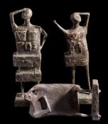 * Edward Atkinson [1929-2016]- Standing Figures, Reclining Figure,:- three, two plaster,