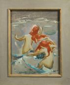 * George Lambourn [1900-1977]- Bathers,:- oil on board, 40 x 30.5cm.