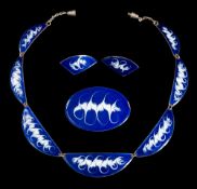 A Danish suite of enamelled copper 'HOPE' jewellery believed to be designed by Erik Christiansen: