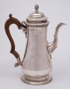A George II silver coffee pot, maker Thomas Whipham,