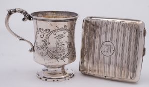A Victorian silver christening mug, maker John & Henry Lias, London, 1842: initialled,
