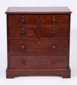 An early 19th Century mahogany rectangular chest:, of small size, the top with a moulded edge,
