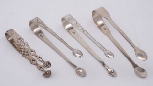 A pair of George IV silver sugar tongs, maker William Bateman I, London,