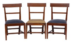 A set of five early 19th Century mahogany and inlaid dining chairs:,