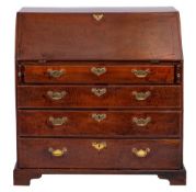 A George III mahogany bureau:,