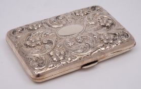 A late Victorian silver note case, maker Sampson Mordan & Co, London,