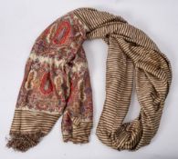 A large Paisley silk throw or runner: of traditional design with all over boteh motifs, 340 x 165cm,
