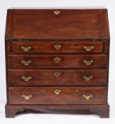 A George III mahogany bureau:,