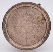 A Victorian silver salver, maker Walker & Hall, Sheffield, 1879: inscribed,