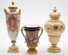 A Minton pâte-sur-pâte vase and cover attributed to Alboin Birks;