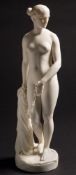 An early Minton parian figure 'The Greek Slave' after Hiram Powers: the naked slave girl with a
