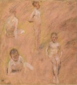 Edward William Stott [1859-1918]- Studies of a child,:- signed and monogrammed pastel drawing,