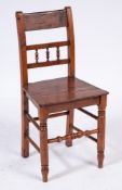 An early 19th Century yew-wood dining chair:,