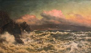 Walter Shaw [1851-1933]- A coastal sunset,