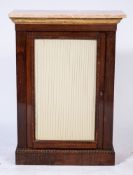 A William IV rosewood pier cabinet:, surmounted by a rectangular panel of peach variegated marble,