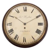John Taylor, London, a mahogany convex dial wall clock: having an eight-day duration,