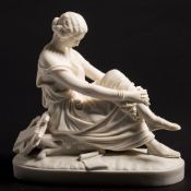 A Minton parian figure of Sappho after J.J.