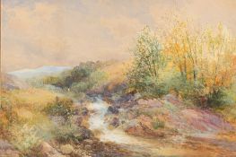 Frederick John Widgery [1861-1942]- A Dartmoor stream,:- signed, watercolour and bodycolour,