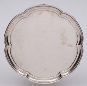 A George V silver salver, maker Atkin Brothers, Sheffield, 1945: of lobed circular form,