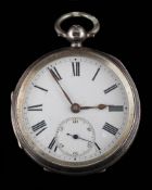 A gentleman's silver cased keywound,
