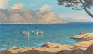 * Roy Nockolds [1911-1979]- Monaco from Cap Ferrat,