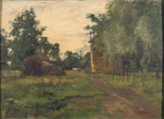 Dutch School early 20th Century- Farmstead,:- indistinctly signed J C P? bottom left oil on board,