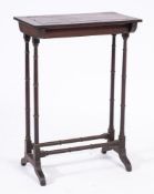 An early 19th Century mahogany rectangular planter table:, the top with a detachable cover,