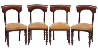 A set of twelve Victorian mahogany dining chairs:,