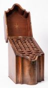 A George III mahogany and satinwood strung knife box: of serpentine outline,