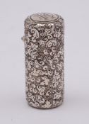 A Victorian silver scent bottle, maker Sampson Mordan & Co, London, 1881: initialled,