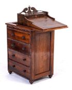 Campaign Furniture A Regency rosewood and brass inlaid Davenport:,