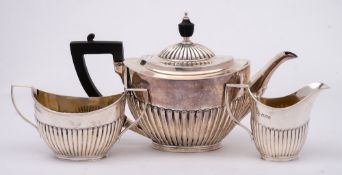 A late Victorian three-piece tea service, maker Mappin Brothers, Sheffield,