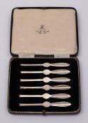 A set of six Edward VIII silver lobster picks, maker Thomas Bradbury & Sons Ltd, Sheffield,
