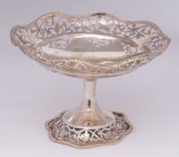 An Edward VII silver comport, maker William Hutton & Sons Ltd, Sheffield, 1908: inscribed,